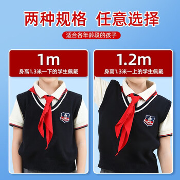 洧宜红领巾小学生初中生国标手系大号通用标准学生红领巾成人适用1条装【1.2米红领巾】纯棉款
