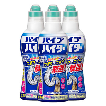 花王（KAO）管道疏通剂500g*3 下水道疏通剂强力溶解液厨房浴室防堵除臭神器