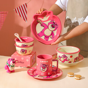川岛屋（KAWASIMAYA）迪士尼草莓熊餐具可爱饭碗家用陶瓷面碗餐盘子马克杯草莓熊
