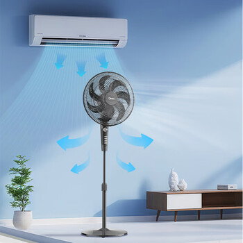 美的（Midea）电风扇 家用卧室七叶落地扇高度可调节能 立式摇头风扇 FSA40SXB