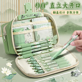 名遇国风笔袋高颜值大容量小学生初中生古风文具袋文具盒男女孩铅笔盒国风文具套装生日礼物开学礼物