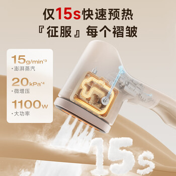 苏泊尔（SUPOR）【除毛熨烫二合一】手持挂烫机15g/min微增压家用熨烫机小型电熨斗EGH-707A