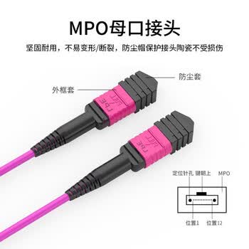 良浦 多模万兆MPO-MPO 8芯OM4光纤跳线 40G/100G模块用跳纤 5米 MPO-MT8-5M	