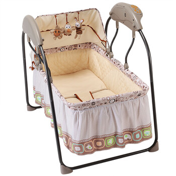 普洛米婴儿电动摇床新生儿摇篮床宝宝摇摇床加大婴儿床电动游戏床多