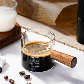 八千行咖啡杯量杯刻度杯萃取杯浓缩咖啡液接液咖啡盅玻璃量杯双嘴100ML