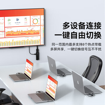 胜为HDMI无线投屏器高清企业办公同屏器适用投影仪会议室笔记本台式电脑一体机50米远距传输DHH005AB