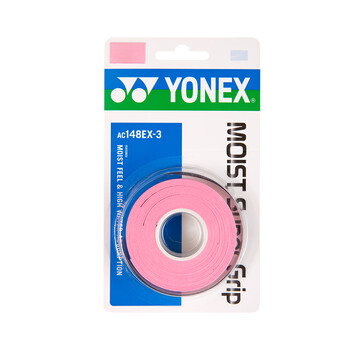 YONEX尤尼克斯网球拍手胶防滑耐磨吸汗带握把AC148EX-3粉色3条装