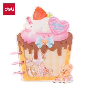 得力（deli）【生日礼物】黄油小熊笔记本子精装摇摇乐口袋本40张/本109*147mmHY627