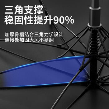 雨航（YUHANG）碳纤维高尔夫双人雨伞半自动一键秒开直柄伞男女商务伞  藏青色