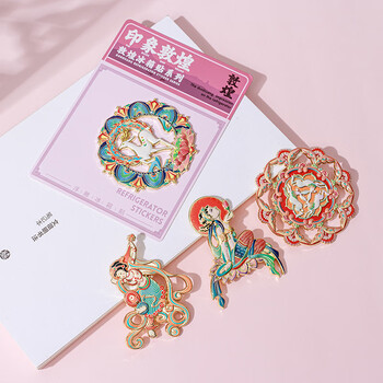 天色敦煌文创金属冰箱贴 中国风伴手礼博物馆纪念品年会礼物文创教师节生日新年女TS-6308敦煌反弹琵琶