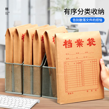 洧宜25个装 A4 档案袋 180g 加厚 2.8cm 侧宽 国产大容量标书文件资料整理袋