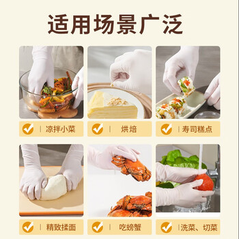 丁晴一次性丁腈手套食品级家务清洁劳保洗碗橡胶手套100只/盒