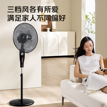 艾美特（AIRMATE）五叶家用电风扇大风量台式落地扇轻音节能空气循环小风扇定时电扇宿舍降温风扇 FSW65T2-5