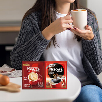 雀巢（Nestle）1+2原味速溶咖啡粉15g*50方包+ 美式醇品黑咖啡1.8g*50包