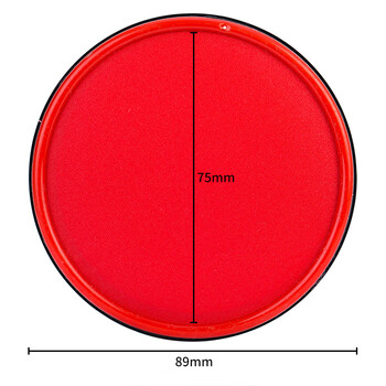 得力（deli）φ89mm金属圆盖财务快干印台印泥 办公用品内径75mm 红色9859