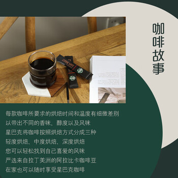 星巴克咖啡免煮精品速溶咖啡美式意式黑咖啡10条装 深度烘焙10条23g盒装