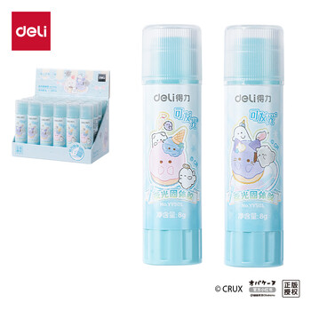 得力（deli）8gACR固体胶 幽幽家族夜光胶棒无甲醛强力胶水 学生开学文具办公用品YY501