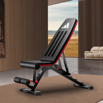 阿迪达斯可调节哑铃凳健身凳男士多功能仰卧板可折叠卧推凳家用D300