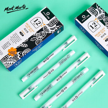 艺蔻（ARTECHO）白色高光笔绘画笔手绘马克笔高光白笔素描勾线笔高光画笔6支白色+A5黑卡纸25张 V CS-AT6+A5