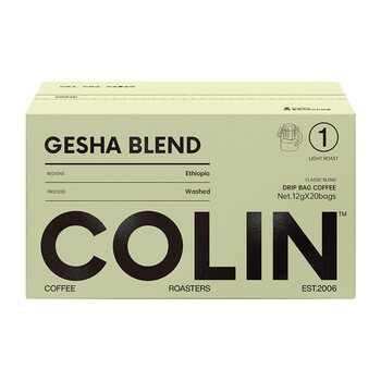 柯林咖啡数字精品挂耳咖啡粉1号浅烘 瑰夏拼配 瑰夏含量50% 12g*20袋