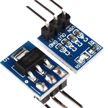 吻迪 AMS1117 1.2v~5.0V电源模块降压稳压电源板插针 1117-5V 带DC座和开关