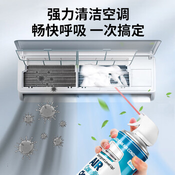 AMOKC空调清洗剂家用柜机专用免拆免洗三合一空调外机清洁剂520ml*2瓶