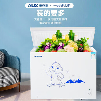 奥克斯冷柜.小型冷冻冷藏保鲜迷你商用卧式 节能省电储藏母乳 250升单温减霜节能