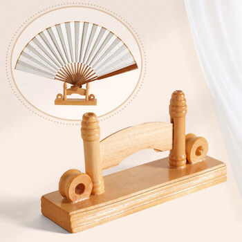 六品堂中式扇架扇托团扇宫扇摆放落地展示架扇子楠竹底座 16*4*15cm