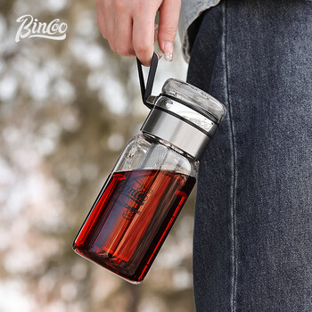 Bincoo玻璃冷萃杯冷泡壶咖啡杯冷泡瓶水杯子家用便携带滤网冰美式