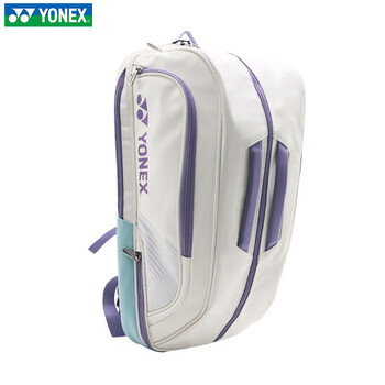 尤尼克斯（YONEX）羽毛球包方包双肩大容量背包 BA02312EX 白/珍珠蓝