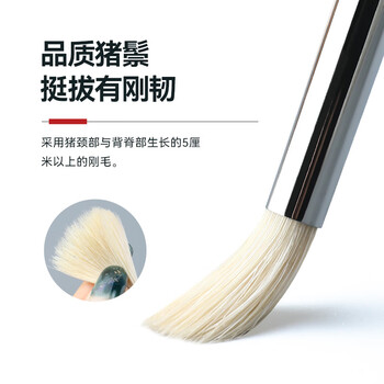 中盛画材(transon)油画笔 猪鬃圆头单支装水粉油画丙烯颜料专用画笔排笔 绘画手绘墙绘毛笔工具美术生6#美术写生