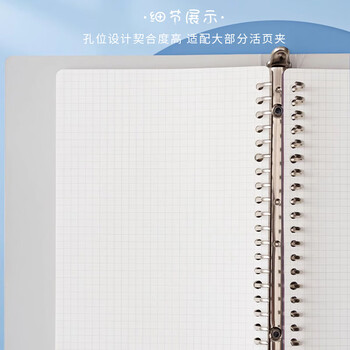 涂涂鱼活页本替芯A4/60张20孔笔记本可拆卸记录本考研复习作业本方格款