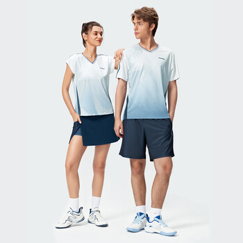 川崎（KAWASAKI）羽毛球服运动T恤速干吸汗透气女款大赛训练服C2017 玉石蓝 2XL