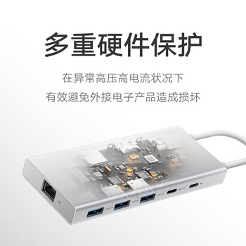 小米Type-C十合一扩展坞 4K超清投屏千兆网卡PD100W USB3.0 多功能转接器小米红米笔记本适用