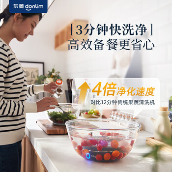 东菱（Donlim） 果蔬清洗机 无线便携家用 全自动食材净化机 果蔬鱼虾肉类消毒神器 除农残 升级款DL-1326 静谧蓝
