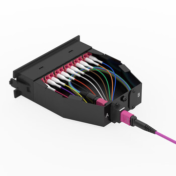 良浦 多模万兆MPO-MPO12芯OM4光纤跳线 40G/100G/200G模块用跳纤5米 MPO-MT12-5M