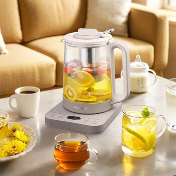 大宇（DAEWOO）煮茶壶1.8L容量多功能玻璃花茶烧水壶办公室养生壶 DYYS-10H95 养生壶 1.8L