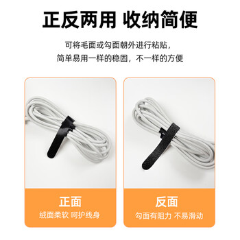 优越者魔术贴扎带 猫眼背靠背桌面线缆理线器 电脑收纳固定束线捆绑整理带 电脑扎带20个装 OT1104A-20