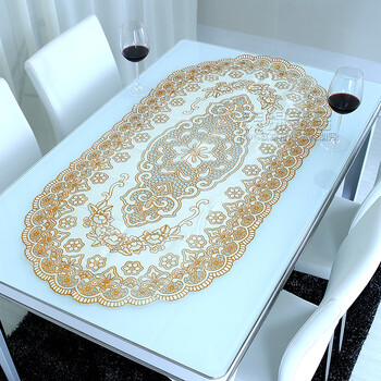 烫金桌布餐桌垫长方椭圆镂空桌垫杯垫烫金茶几垫 桌布烫金台布 欧式6