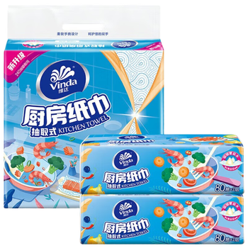 金龙鱼【厨房纸+大米】V2241抽纸80抽3包*2提+特选丝苗米10kg 节日福利