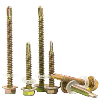 永利尚 彩锌外六角钻尾丝自攻自钻螺丝钉 钻尾燕尾螺丝 M5.2x90 约35个 （1斤/袋)