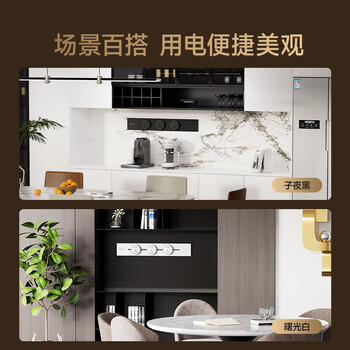 狮盾明装轨道插座 电源开关插头 USB+TYPE-C适配器  黑灰色  