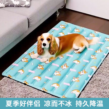 听见时光宠物冰垫冰窝猫咪冰凉垫耐磨耐抓夏季降温小狗垫子绿色柯基XL码