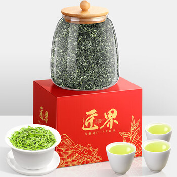 匠界茶叶碧螺春绿茶新茶嫩芽浓香型果香韵玻璃罐礼盒装250g中秋送礼
