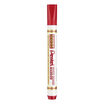 派通（Pentel ）【热门商品】可擦圆头白板笔MW85单头可擦易擦书写顺滑办公文具 红色单支装