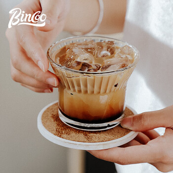 Bincoo美式咖啡杯玻璃杯咖啡dirty竖纹下午茶夏天冰美式手冲杯