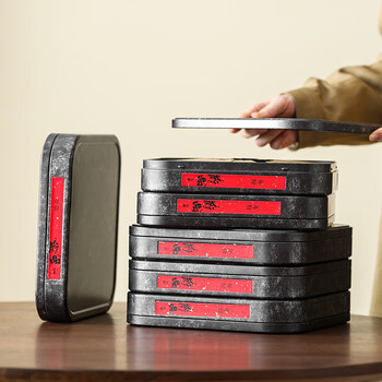 茶艺贵族优选马口铁镀锡普洱茶收纳盒单个装防尘防潮茶叶密封存储白茶饼盒