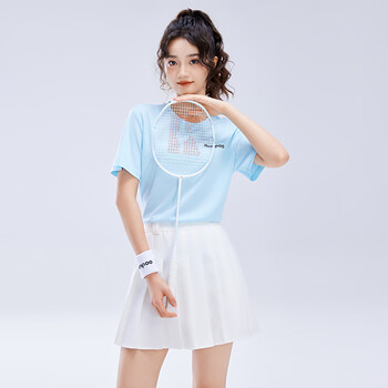 薰风（KUMPOO）羽毛球服速干短袖男凉感T恤女上衣休闲服K242U01113 浅蓝色 2XL