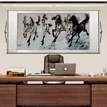 徐悲鸿水墨八骏图价格报价行情- 京东