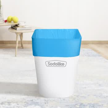 Sodolike尚岛平口垃圾袋蓝色45*50cm100只双面1.7丝点断式家用中号垃圾袋
